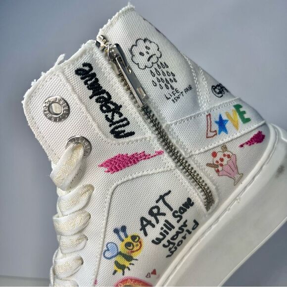 Zadig and Voltaire LA Flash Platform ZV1747 High Tops White/multicolor, 5 NIB - Picture 5 of 13
